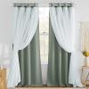 image:imageNICETOWN Nursery Blackout Curtains for Bedroom Living Room Crushed Sheer x Blackout Curtains 84 inches Long Farmhouse Curtains with Tie Backs for Kids 2 PCs W52 x L84 inch Biscotti BeigeSage Green  White
