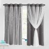 image:imageNICETOWN Pink Curtains for Girls BedroomKids Room Moon and Star Hollow Out Blackout Curtains for Nursery DoubleLayer Grommet Window Drapes for Christmas Decor 52 W by 84 L Set of 2Moon Star  Grey