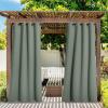 image:imageNICETOWN 2 Panels Outdoor Curtain Panels for Patio Waterproof Stainless Steel Silver Grommet Thermal Insulated Blackout Thermal Insulated Outdoor Drapes for PatioFront Porch W52 x L108 TanSage Green