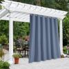image:imageNICETOWN 2 Panels Outdoor Curtain Panels for Patio Waterproof Stainless Steel Silver Grommet Thermal Insulated Blackout Thermal Insulated Outdoor Drapes for PatioFront Porch W52 x L108 TanStone Blue