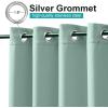 image:imageNICETOWN 2 Panels Outdoor Curtain Panels for Patio Waterproof Stainless Steel Silver Grommet Thermal Insulated Blackout Thermal Insulated Outdoor Drapes for PatioFront Porch W52 x L108 TanAqua Blue