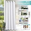 image:imageNICETOWN 2 Panels Outdoor Curtain Panels for Patio Waterproof Stainless Steel Silver Grommet Thermal Insulated Blackout Thermal Insulated Outdoor Drapes for PatioFront Porch W52 x L108 TanPure White