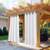 image:imageNICETOWN 2 Panels Outdoor Curtain Panels for Patio Waterproof Stainless Steel Silver Grommet Thermal Insulated Blackout Thermal Insulated Outdoor Drapes for PatioFront Porch W52 x L108 TanPure White