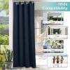 image:imageNICETOWN 2 Panels Outdoor Curtain Panels for Patio Waterproof Stainless Steel Silver Grommet Thermal Insulated Blackout Thermal Insulated Outdoor Drapes for PatioFront Porch W52 x L108 TanNavy Blue