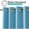 image:imageNICETOWN 2 Panels Outdoor Curtain Panels for Patio Waterproof Stainless Steel Silver Grommet Thermal Insulated Blackout Thermal Insulated Outdoor Drapes for PatioFront Porch W52 x L108 TanTeal Blue