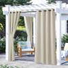 image:imageNICETOWN 2 Panels Outdoor Curtain Panels for Patio Waterproof Stainless Steel Silver Grommet Thermal Insulated Blackout Thermal Insulated Outdoor Drapes for PatioFront Porch W52 x L108 TanBeige