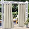 image:imageNICETOWN 2 Panels Outdoor Curtain Panels for Patio Waterproof Stainless Steel Silver Grommet Thermal Insulated Blackout Thermal Insulated Outdoor Drapes for PatioFront Porch W52 x L108 TanBeige