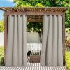 image:imageNICETOWN 2 Panels Outdoor Curtain Panels for Patio Waterproof Stainless Steel Silver Grommet Thermal Insulated Blackout Thermal Insulated Outdoor Drapes for PatioFront Porch W52 x L108 TanNatural