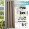 image:imageNICETOWN 2 Panels Outdoor Curtain Panels for Patio Waterproof Stainless Steel Silver Grommet Thermal Insulated Blackout Thermal Insulated Outdoor Drapes for PatioFront Porch W52 x L108 TanSoft Brown