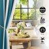 image:imageNICETOWN 2 Panels Outdoor Curtain Panels for Patio Waterproof Stainless Steel Silver Grommet Thermal Insulated Blackout Thermal Insulated Outdoor Drapes for PatioFront Porch W52 x L108 TanTeal  White
