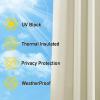 image:imageNICETOWN 2 Panels Outdoor Curtain Panels for Patio Waterproof Stainless Steel Silver Grommet Thermal Insulated Blackout Thermal Insulated Outdoor Drapes for PatioFront Porch W52 x L108 TanBeige