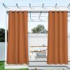 image:imageNICETOWN 2 Panels Outdoor Curtain Panels for Patio Waterproof Stainless Steel Silver Grommet Thermal Insulated Blackout Thermal Insulated Outdoor Drapes for PatioFront Porch W52 x L108 TanBurnt Orange