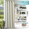 image:imageNICETOWN 2 Panels Outdoor Curtain Panels for Patio Waterproof Stainless Steel Silver Grommet Thermal Insulated Blackout Thermal Insulated Outdoor Drapes for PatioFront Porch W52 x L108 TanBeige