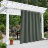 image:imageNICETOWN 2 Panels Outdoor Curtain Panels for Patio Waterproof Stainless Steel Silver Grommet Thermal Insulated Blackout Thermal Insulated Outdoor Drapes for PatioFront Porch W52 x L108 TanSmokey Green