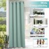 image:imageNICETOWN 2 Panels Outdoor Curtain Panels for Patio Waterproof Stainless Steel Silver Grommet Thermal Insulated Blackout Thermal Insulated Outdoor Drapes for PatioFront Porch W52 x L108 TanAqua Blue