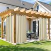 image:imageNICETOWN 2 Panels Outdoor Curtain Panels for Patio Waterproof Stainless Steel Silver Grommet Thermal Insulated Blackout Thermal Insulated Outdoor Drapes for PatioFront Porch W52 x L108 TanBeige