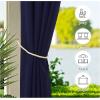 image:imageNICETOWN 2 Panels Outdoor Curtain Panels for Patio Waterproof Stainless Steel Silver Grommet Thermal Insulated Blackout Thermal Insulated Outdoor Drapes for PatioFront Porch W52 x L108 TanNavy Blue