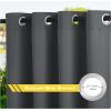 image:imageNICETOWN 2 Panels Outdoor Curtain Panels for Patio Waterproof Stainless Steel Silver Grommet Thermal Insulated Blackout Thermal Insulated Outdoor Drapes for PatioFront Porch W52 x L108 TanCharcoal Grey
