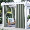 image:imageNICETOWN 2 Panels Outdoor Curtain Panels for Patio Waterproof Stainless Steel Silver Grommet Thermal Insulated Blackout Thermal Insulated Outdoor Drapes for PatioFront Porch W52 x L108 TanSage Green