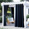 image:imageNICETOWN 2 Panels Outdoor Curtain Panels for Patio Waterproof Stainless Steel Silver Grommet Thermal Insulated Blackout Thermal Insulated Outdoor Drapes for PatioFront Porch W52 x L108 TanNavy Blue