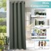 image:imageNICETOWN 2 Panels Outdoor Curtain Panels for Patio Waterproof Stainless Steel Silver Grommet Thermal Insulated Blackout Thermal Insulated Outdoor Drapes for PatioFront Porch W52 x L108 TanSage Green