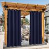 image:imageNICETOWN 2 Panels Outdoor Curtain Panels for Patio Waterproof Stainless Steel Silver Grommet Thermal Insulated Blackout Thermal Insulated Outdoor Drapes for PatioFront Porch W52 x L108 TanNavy Blue
