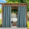 image:imageNICETOWN 2 Panels Outdoor Curtain Panels for Patio Waterproof Stainless Steel Silver Grommet Thermal Insulated Blackout Thermal Insulated Outdoor Drapes for PatioFront Porch W52 x L108 TanSlate Gray