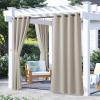 image:imageNICETOWN 2 Panels Outdoor Curtain Panels for Patio Waterproof Stainless Steel Silver Grommet Thermal Insulated Blackout Thermal Insulated Outdoor Drapes for PatioFront Porch W52 x L108 TanNatural