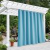 image:imageNICETOWN 2 Panels Outdoor Curtain Panels for Patio Waterproof Stainless Steel Silver Grommet Thermal Insulated Blackout Thermal Insulated Outdoor Drapes for PatioFront Porch W52 x L108 TanTeal Blue