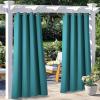 image:imageNICETOWN 2 Panels Outdoor Curtain Panels for Patio Waterproof Stainless Steel Silver Grommet Thermal Insulated Blackout Thermal Insulated Outdoor Drapes for PatioFront Porch W52 x L108 TanPeacock Teal