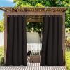 image:imageNICETOWN 2 Panels Outdoor Curtain Panels for Patio Waterproof Stainless Steel Silver Grommet Thermal Insulated Blackout Thermal Insulated Outdoor Drapes for PatioFront Porch W52 x L108 TanBrown