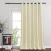 image:imageNICETOWN 2 Panels Outdoor Curtain Panels for Patio Waterproof Stainless Steel Silver Grommet Thermal Insulated Blackout Thermal Insulated Outdoor Drapes for PatioFront Porch W52 x L108 TanBeige