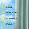 image:imageNICETOWN 2 Panels Outdoor Curtain Panels for Patio Waterproof Stainless Steel Silver Grommet Thermal Insulated Blackout Thermal Insulated Outdoor Drapes for PatioFront Porch W52 x L108 TanAqua Blue