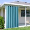 image:imageNICETOWN 2 Panels Outdoor Curtain Panels for Patio Waterproof Stainless Steel Silver Grommet Thermal Insulated Blackout Thermal Insulated Outdoor Drapes for PatioFront Porch W52 x L108 TanTeal Blue