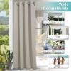 image:imageNICETOWN 2 Panels Outdoor Curtain Panels for Patio Waterproof Stainless Steel Silver Grommet Thermal Insulated Blackout Thermal Insulated Outdoor Drapes for PatioFront Porch W52 x L108 TanNatural