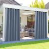 image:imageNICETOWN 2 Panels Outdoor Curtain Panels for Patio Waterproof Stainless Steel Silver Grommet Thermal Insulated Blackout Thermal Insulated Outdoor Drapes for PatioFront Porch W52 x L108 TanStone Blue