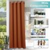 image:imageNICETOWN 2 Panels Outdoor Curtain Panels for Patio Waterproof Stainless Steel Silver Grommet Thermal Insulated Blackout Thermal Insulated Outdoor Drapes for PatioFront Porch W52 x L108 TanMecca Red