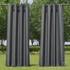 image:imageNICETOWN 2 Panels Outdoor Curtain Panels for Patio Waterproof Stainless Steel Silver Grommet Thermal Insulated Blackout Thermal Insulated Outdoor Drapes for PatioFront Porch W52 x L108 TanCharcoal Grey