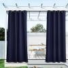 image:imageNICETOWN 2 Panels Outdoor Curtain Panels for Patio Waterproof Stainless Steel Silver Grommet Thermal Insulated Blackout Thermal Insulated Outdoor Drapes for PatioFront Porch W52 x L108 TanNavy Blue