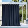 image:imageNICETOWN 2 Panels Outdoor Curtain Panels for Patio Waterproof Stainless Steel Silver Grommet Thermal Insulated Blackout Thermal Insulated Outdoor Drapes for PatioFront Porch W52 x L108 TanNavy Blue