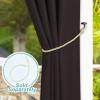 image:imageNICETOWN 2 Panels Outdoor Curtain Panels for Patio Waterproof Stainless Steel Silver Grommet Thermal Insulated Blackout Thermal Insulated Outdoor Drapes for PatioFront Porch W52 x L108 TanBrown