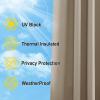 image:imageNICETOWN 2 Panels Outdoor Curtain Panels for Patio Waterproof Stainless Steel Silver Grommet Thermal Insulated Blackout Thermal Insulated Outdoor Drapes for PatioFront Porch W52 x L108 TanSoft Brown