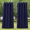 image:imageNICETOWN 2 Panels Outdoor Curtain Panels for Patio Waterproof Stainless Steel Silver Grommet Thermal Insulated Blackout Thermal Insulated Outdoor Drapes for PatioFront Porch W52 x L108 TanNavy Blue