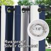 image:imageNICETOWN 2 Panels Outdoor Curtain Panels for Patio Waterproof Stainless Steel Silver Grommet Thermal Insulated Blackout Thermal Insulated Outdoor Drapes for PatioFront Porch W52 x L108 TanNavy  White