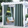 image:imageNICETOWN 2 Panels Outdoor Curtain Panels for Patio Waterproof Stainless Steel Silver Grommet Thermal Insulated Blackout Thermal Insulated Outdoor Drapes for PatioFront Porch W52 x L108 TanSlate Gray