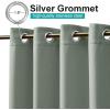 image:imageNICETOWN 2 Panels Outdoor Curtain Panels for Patio Waterproof Stainless Steel Silver Grommet Thermal Insulated Blackout Thermal Insulated Outdoor Drapes for PatioFront Porch W52 x L108 TanSage Green