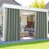 image:imageNICETOWN 2 Panels Outdoor Curtain Panels for Patio Waterproof Stainless Steel Silver Grommet Thermal Insulated Blackout Thermal Insulated Outdoor Drapes for PatioFront Porch W52 x L108 TanSage Green