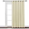 image:imageNICETOWN 2 Panels Outdoor Curtain Panels for Patio Waterproof Stainless Steel Silver Grommet Thermal Insulated Blackout Thermal Insulated Outdoor Drapes for PatioFront Porch W52 x L108 TanBeige