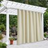 image:imageNICETOWN 2 Panels Outdoor Curtain Panels for Patio Waterproof Stainless Steel Silver Grommet Thermal Insulated Blackout Thermal Insulated Outdoor Drapes for PatioFront Porch W52 x L108 TanBeige