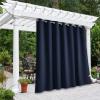 image:imageNICETOWN 2 Panels Outdoor Curtain Panels for Patio Waterproof Stainless Steel Silver Grommet Thermal Insulated Blackout Thermal Insulated Outdoor Drapes for PatioFront Porch W52 x L108 TanNavy Blue